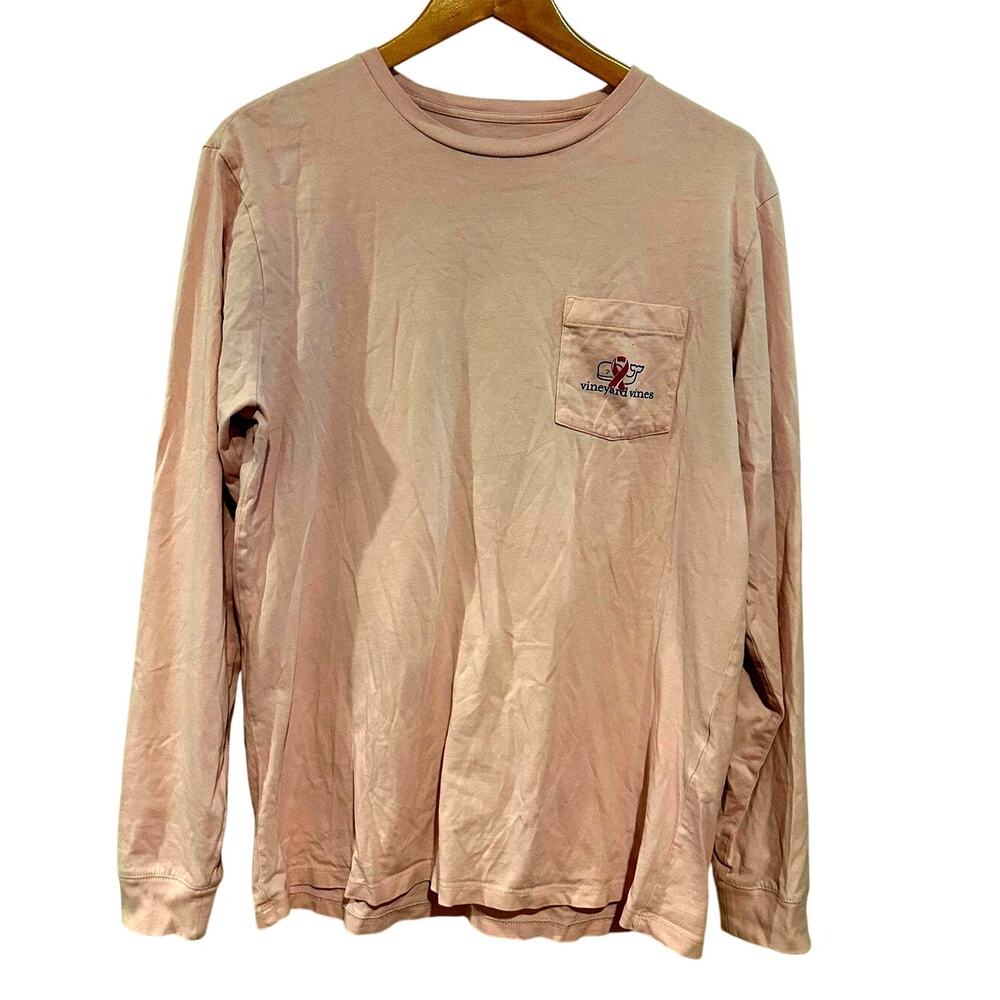 Women's Vineyard Vines Medium Pink Long Sleeve Breast Cancer Shirt